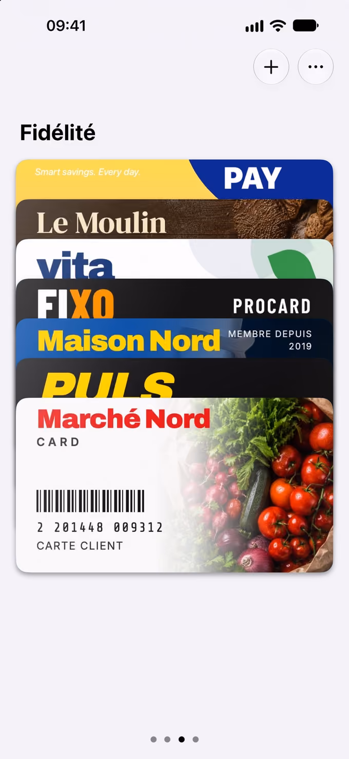 WalletCard : la pile de cartes de fidélité