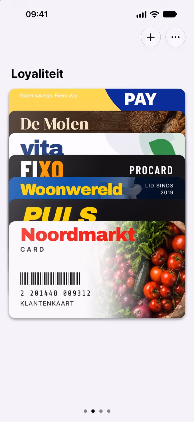 WalletCard: de stapel klantenkaarten