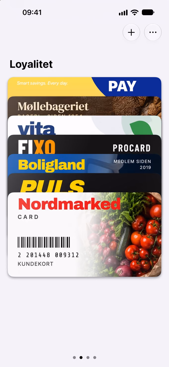WalletCard: stakken af kundekort