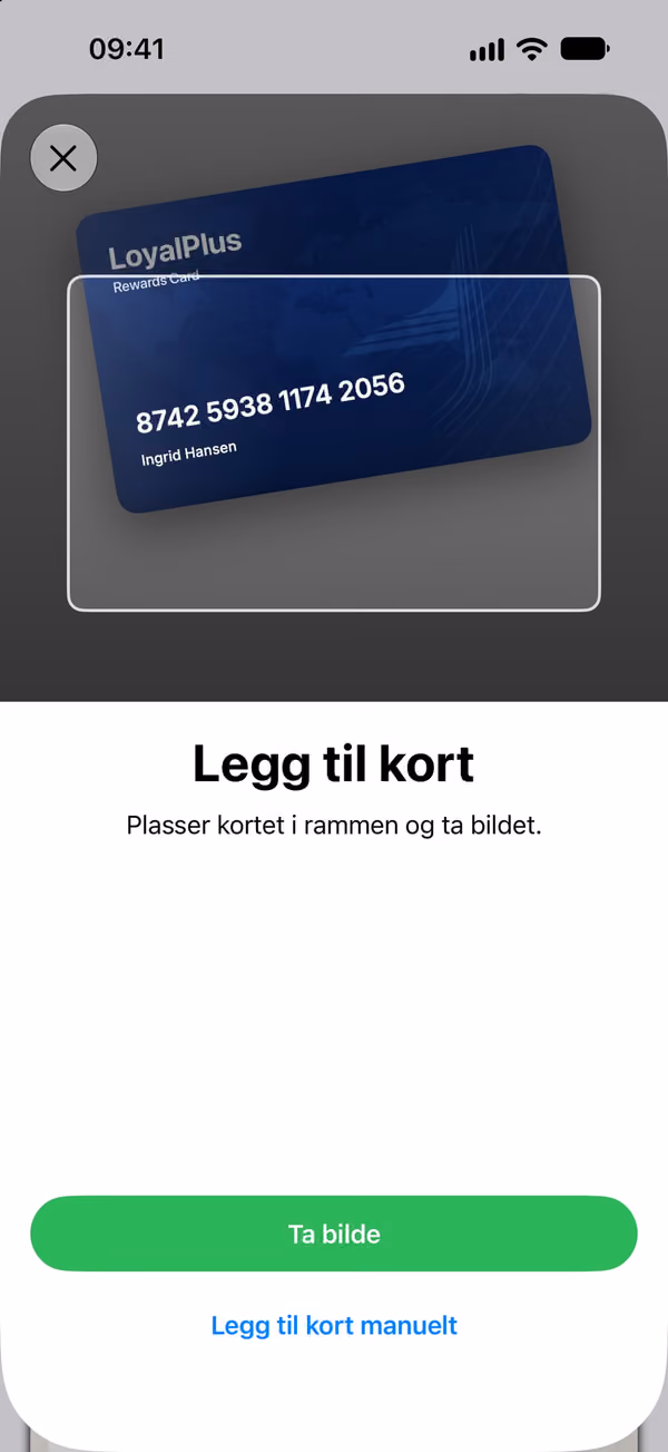 Skanner: kameraet gjenkjenner et kort