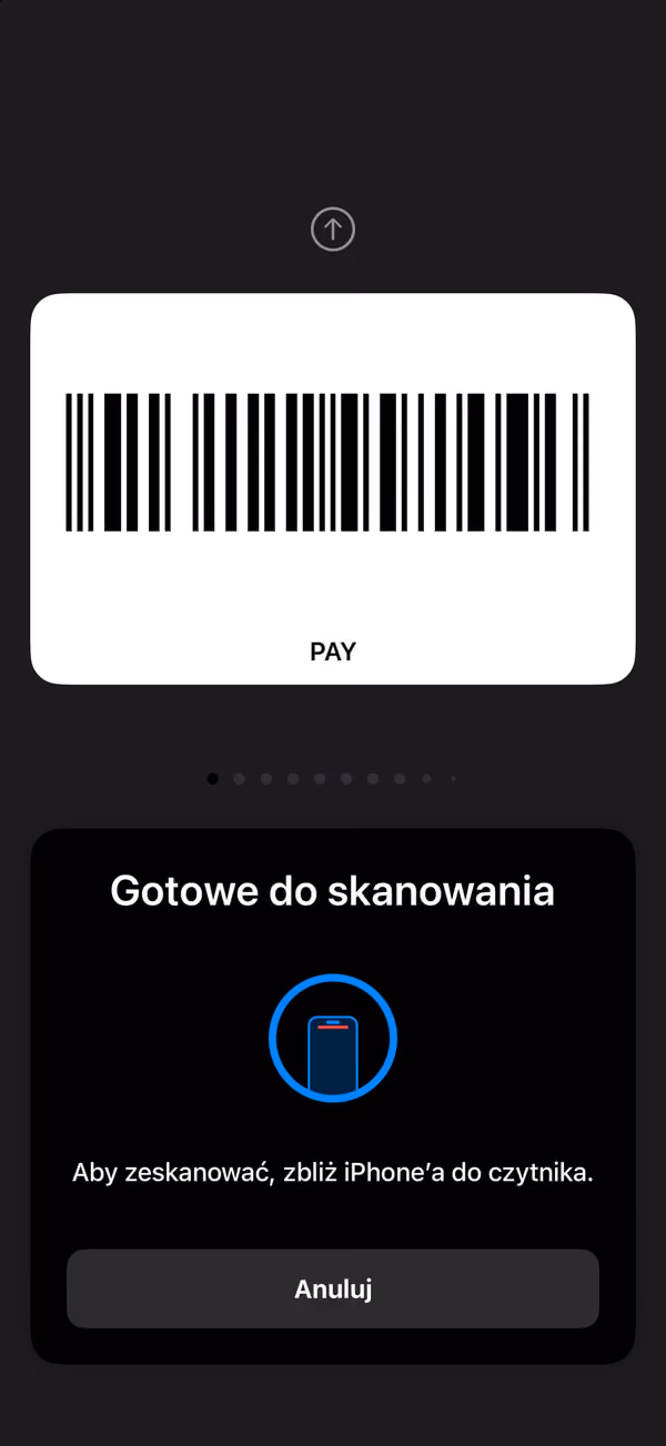 Tryb kasy: kod kreskowy na całym ekranie