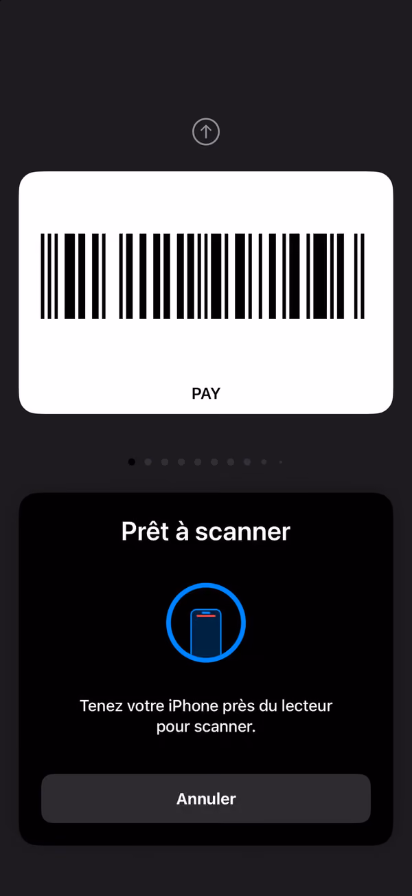 Mode caisse : le code-barres en plein écran