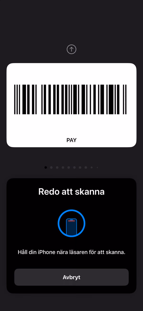 Kassaläge: streckkoden i helskärm