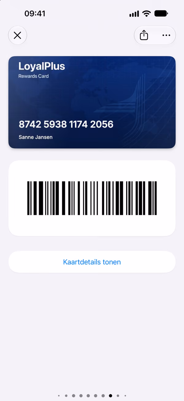 De herkende kaart met details